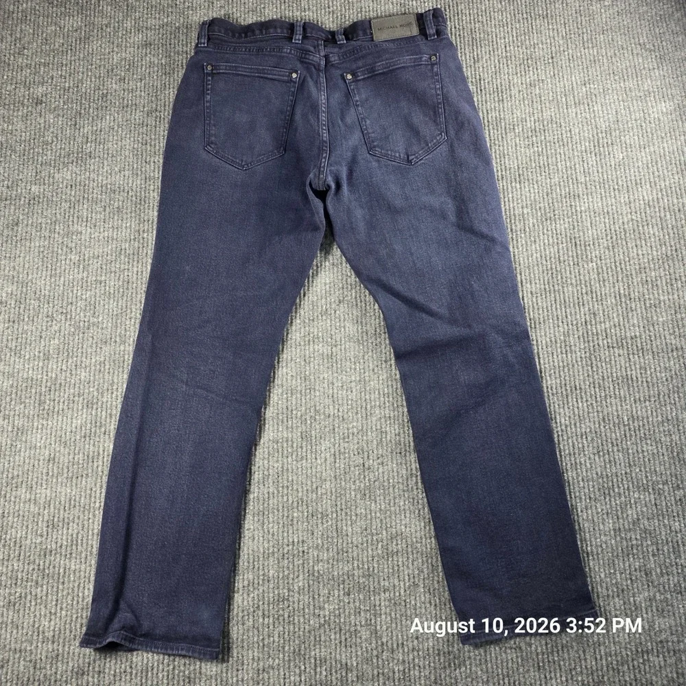 Michael Kors Mens Grant Classic Fit Jeans Dark Wash Blue Denim 33x30